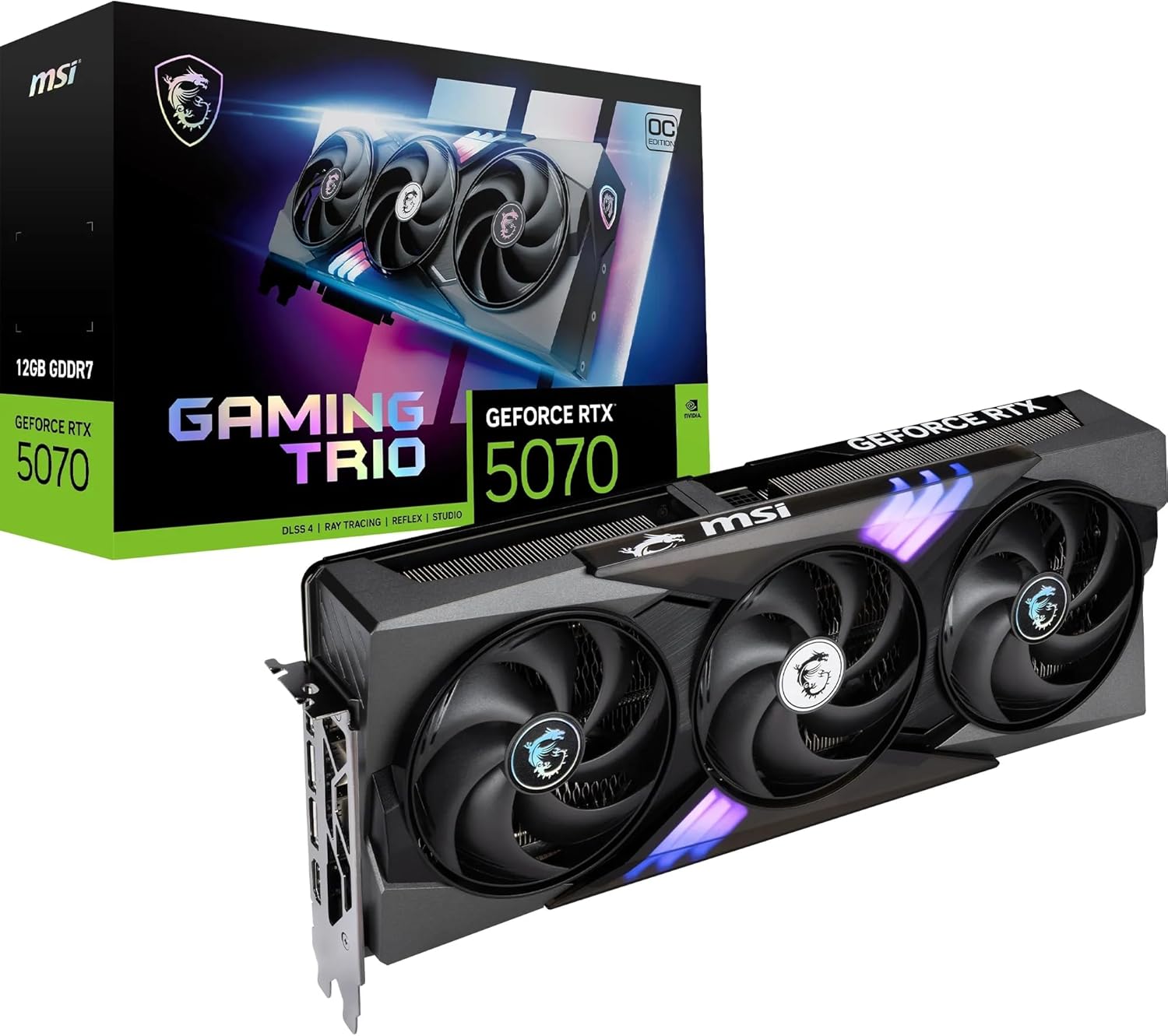 MSI GeForce RTX 5070 12G Gaming Trio OC – 12 GB GDDR7, PCIe 5, 2610 MHz Boost