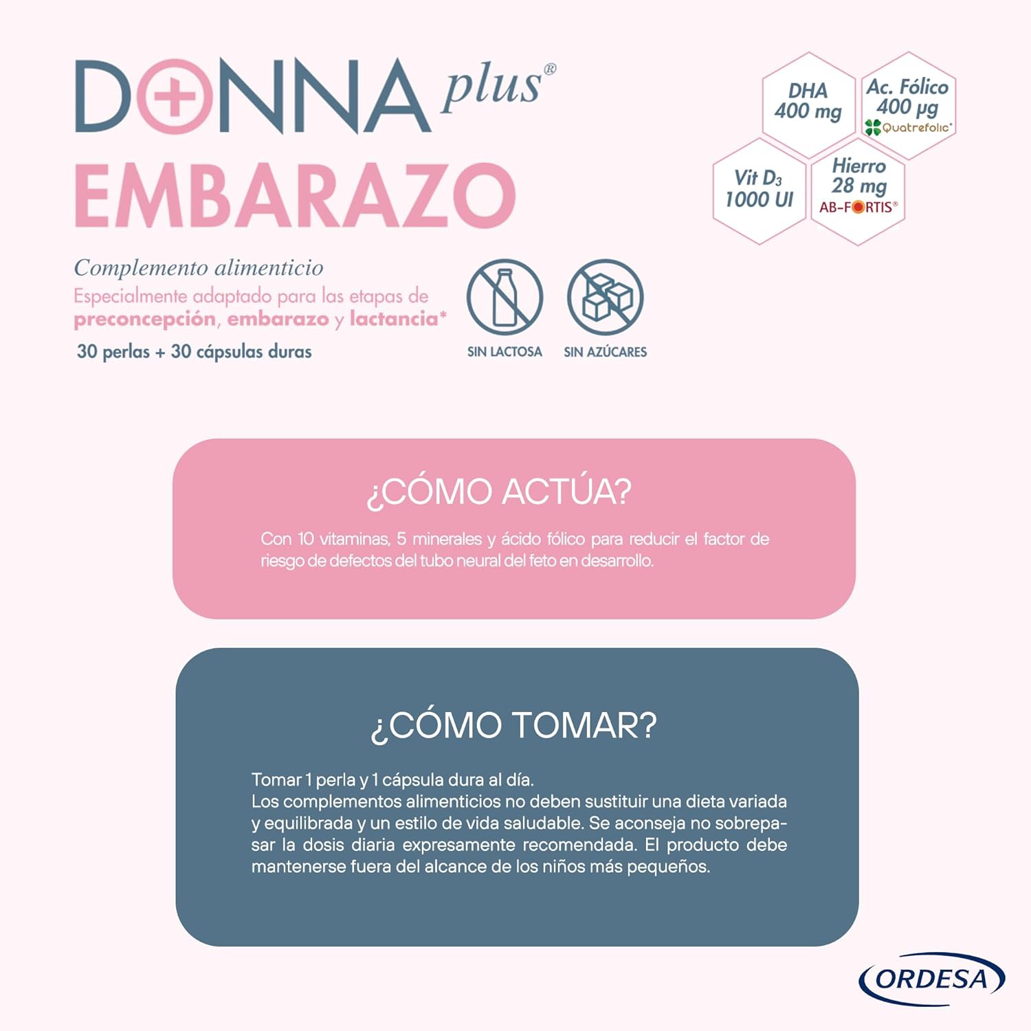 Thumbnail 3 de DONNAplus Embarazo 30 Perlas y 30 Cápsulas