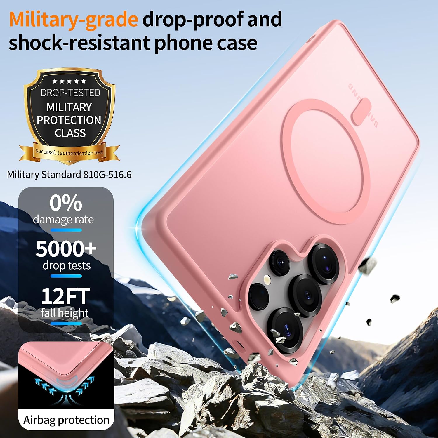 Thumbnail 2 de Jshru Magnetic Case for Samsung S25 Ultra – Slim Translucent with MagSafe, 2mm Camera Guard
