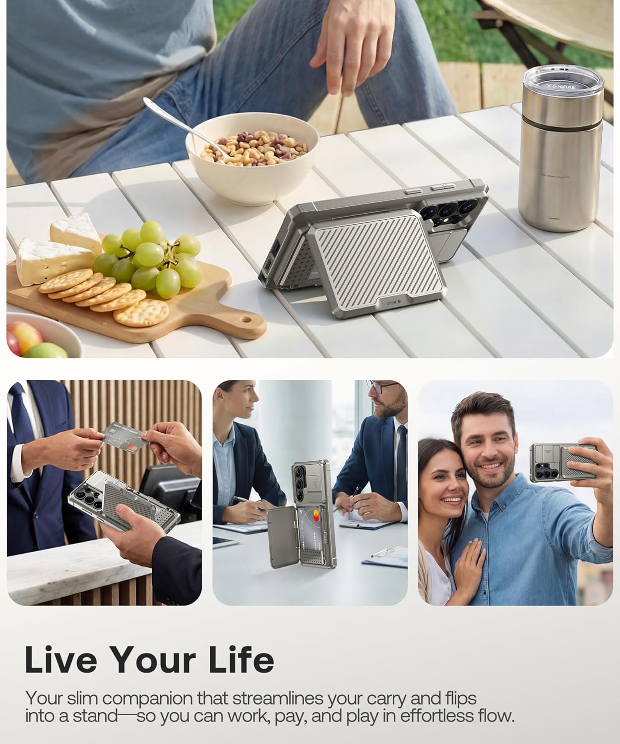 Thumbnail 4 de GolbinBox for Samsung Galaxy S26 Ultra Case with Card Holder & Slide Camera Cover