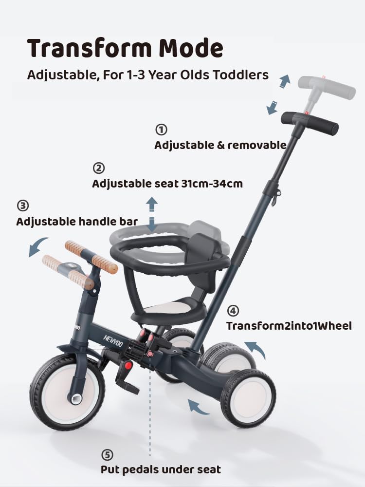 Thumbnail 3 de newyoo TR008 Tricycle 5‑in‑1 for Toddlers