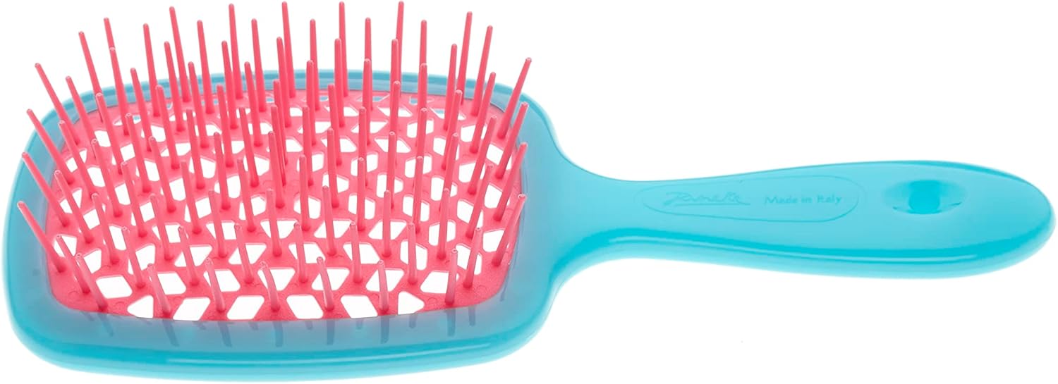 Detalle de Jäneke Spazzola SUPERBRUSH Azzuro/Rosa: districa delicatamente, rifinisce i capelli