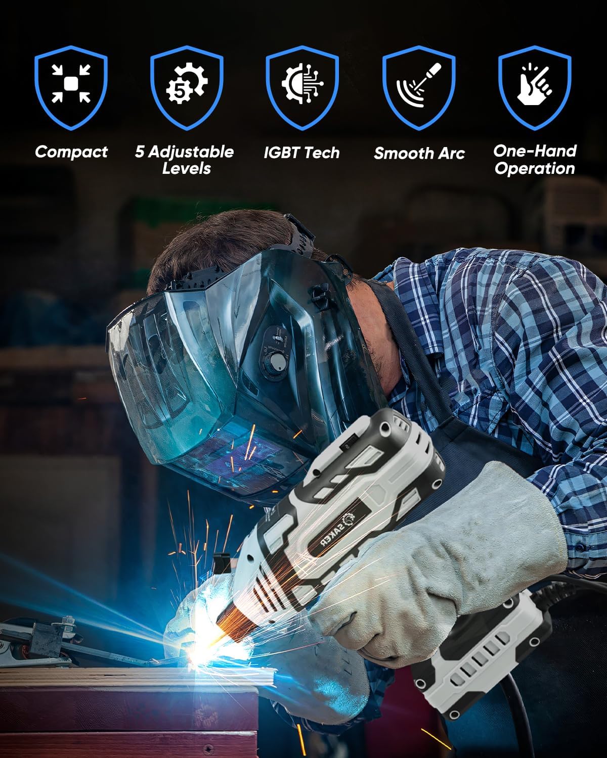 Thumbnail 1 de Saker Portable 220V Welder 20–120A IGBT Inverter