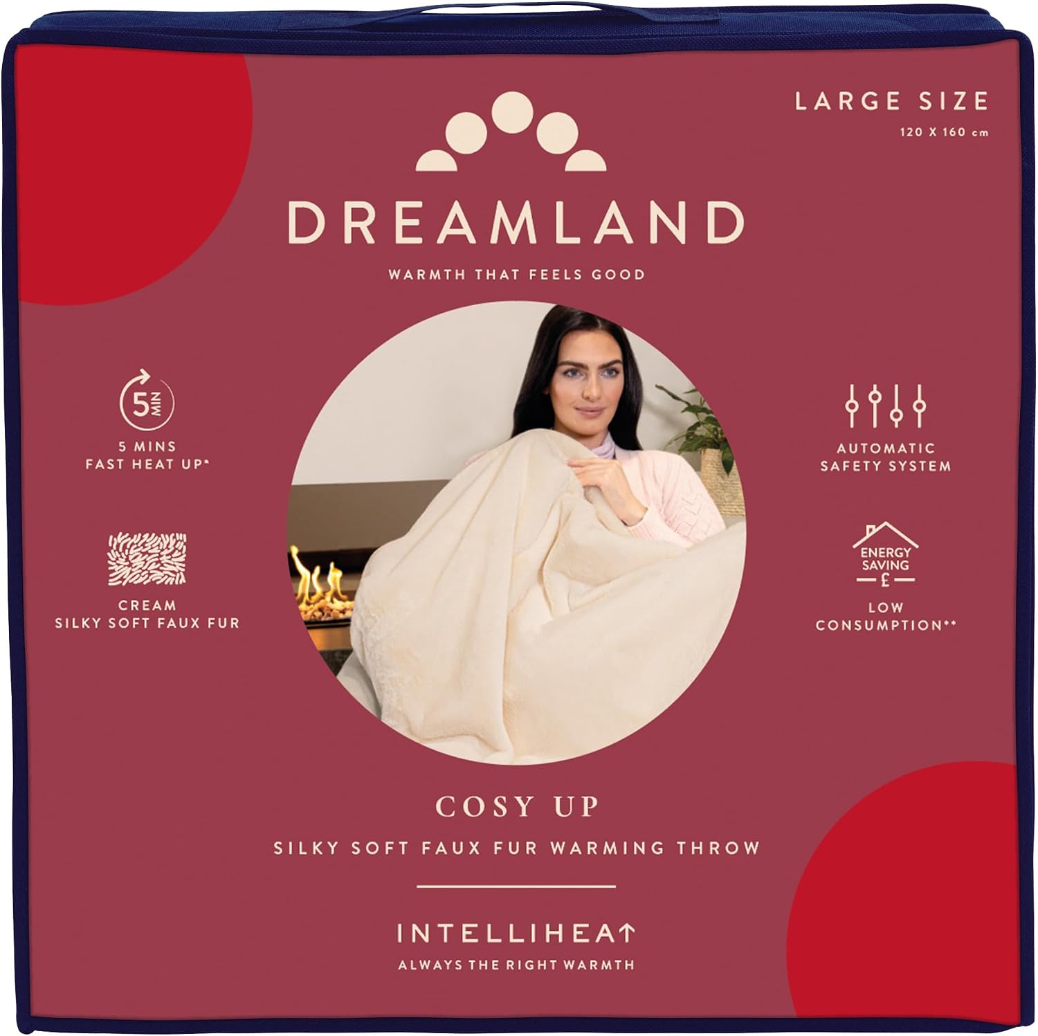 Thumbnail 4 de Dreamland Cosy Up Silky Soft Faux Fur Throw with Intelliheat: Warmth on request