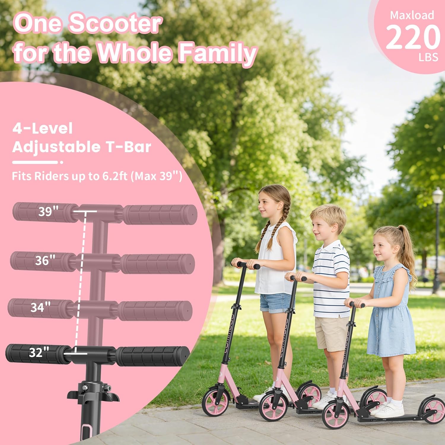 Detalle 2 de Commugo Kick Scooter for Kids 5-12, Teens & Adults (CPSC Certified, Foldable, 8-Inch Wheels)