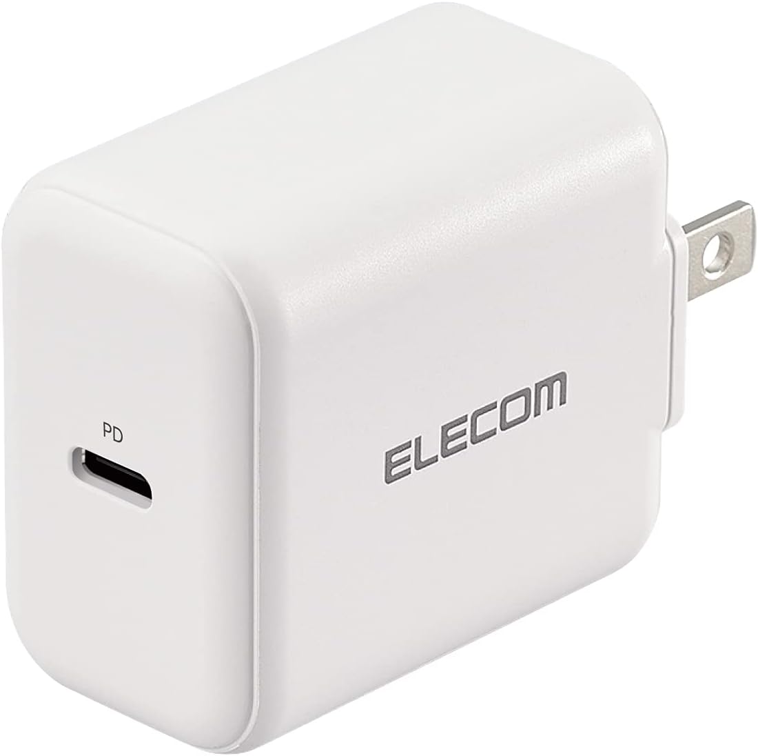 Detalle de エレコム EC-AC09WH USB-C充電器 PD対応20W・折りたたみ式プラグ・ホワイト