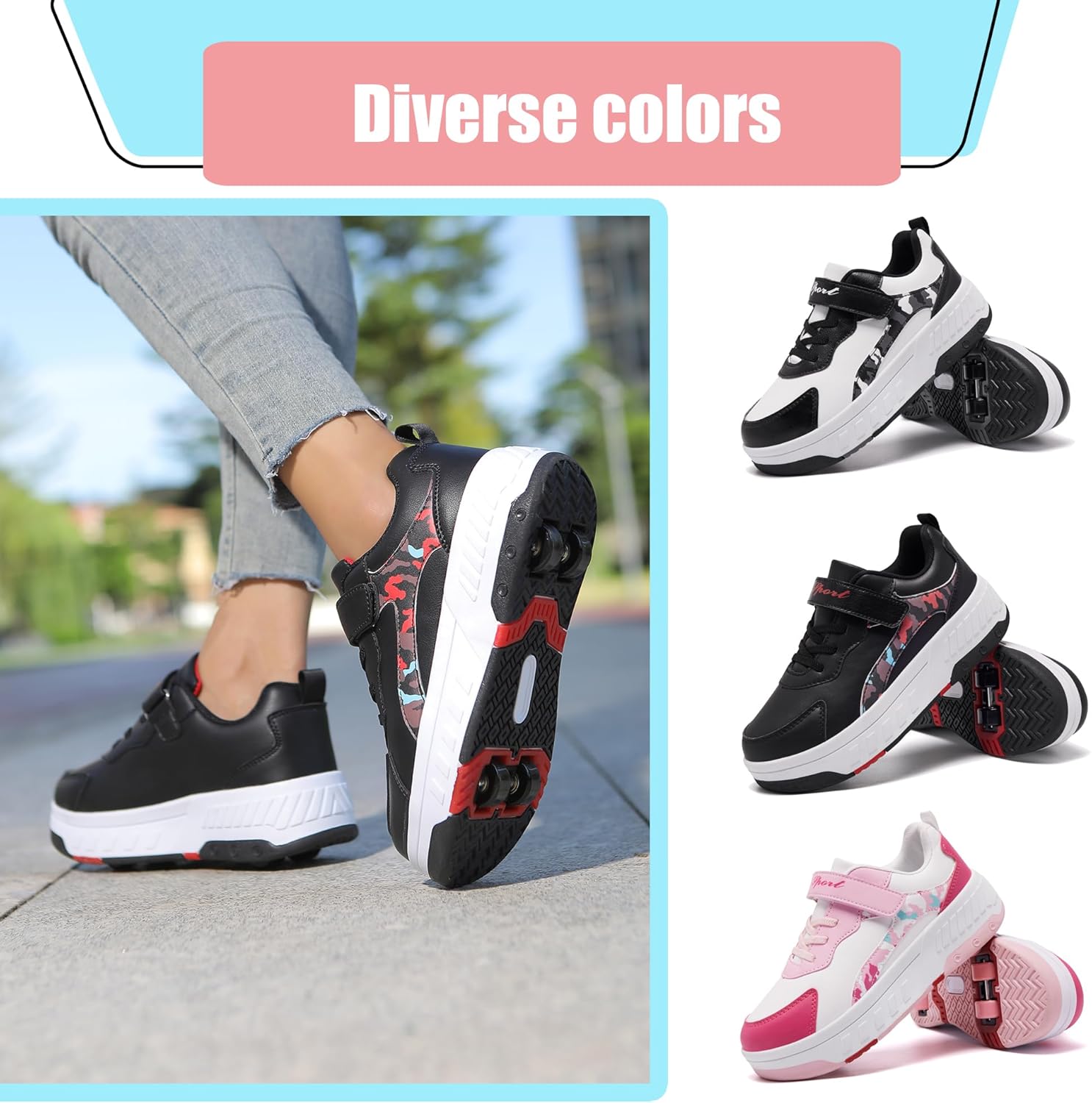 Thumbnail 1 de YINGCSM Rollschuhe 2‑in‑1 Kinder
