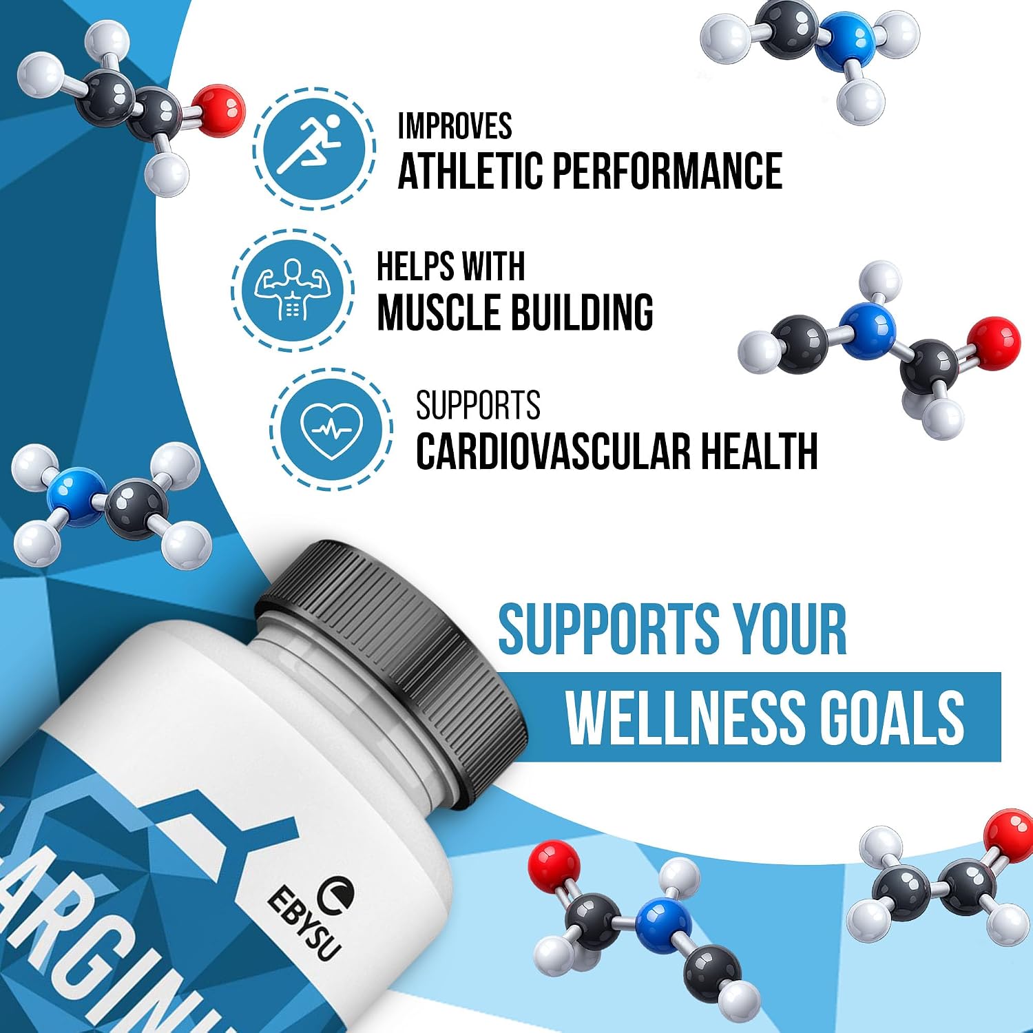 Detalle 2 de EBYSU L-Arginine workout supplement 664 mg