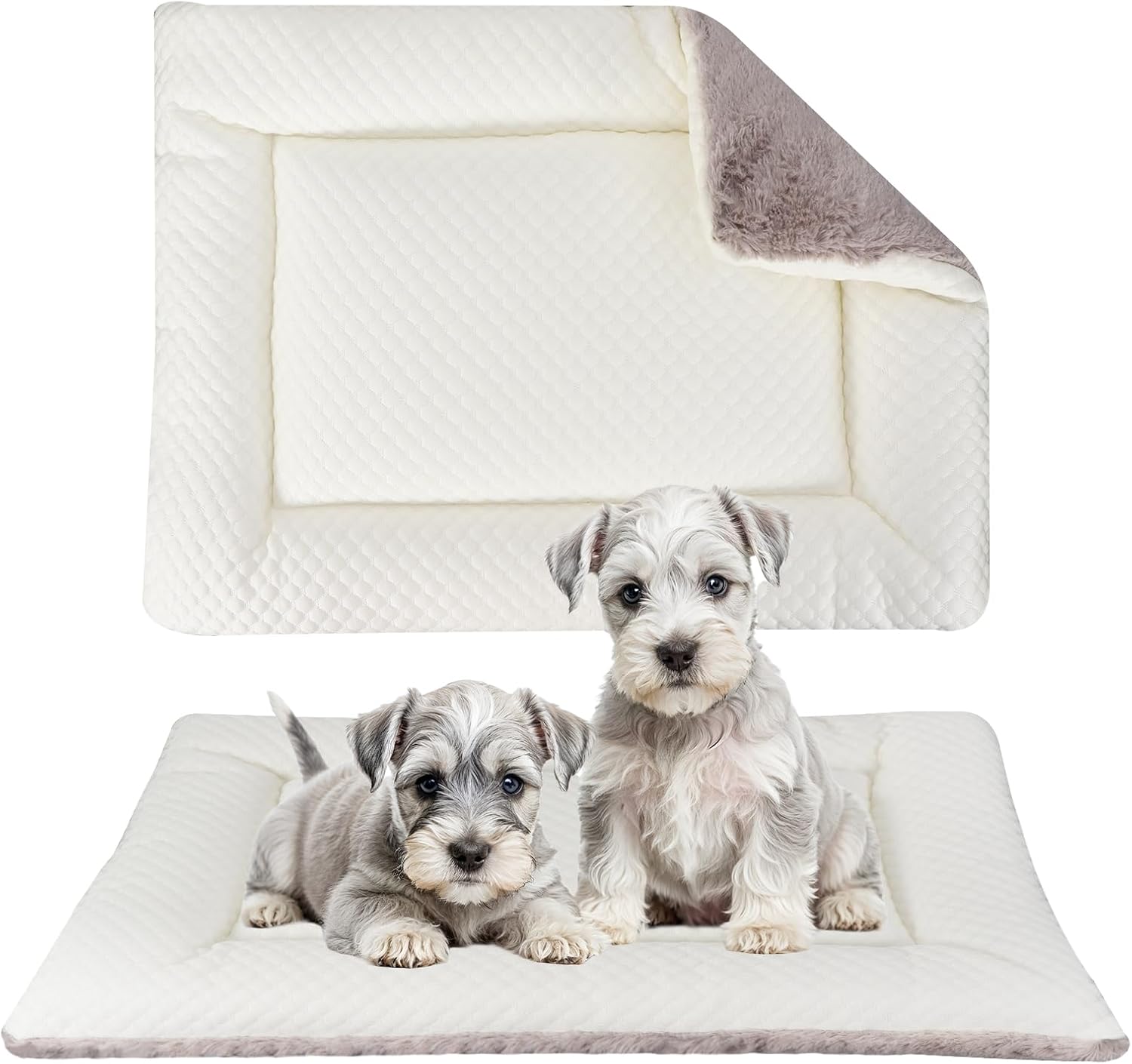 Detalle de BVAGSS Dog Bed Mat: Reversible Crate Pad for Small to XL Dogs (106x71cm, Beige)
