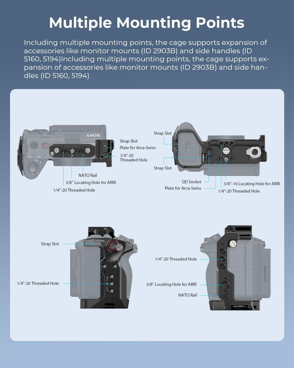 Thumbnail 2 de SmallRig Kit gabbia per Sony FX3 / FX30: cage, supporto V-Mount e accessori essenziali
