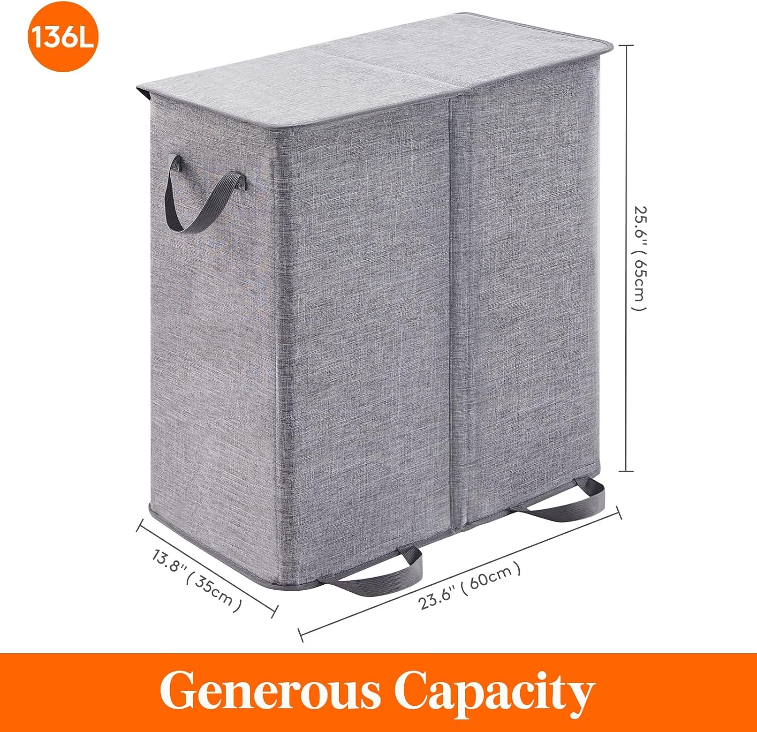 Detalle de Lifewit Double Laundry Hamper 136L