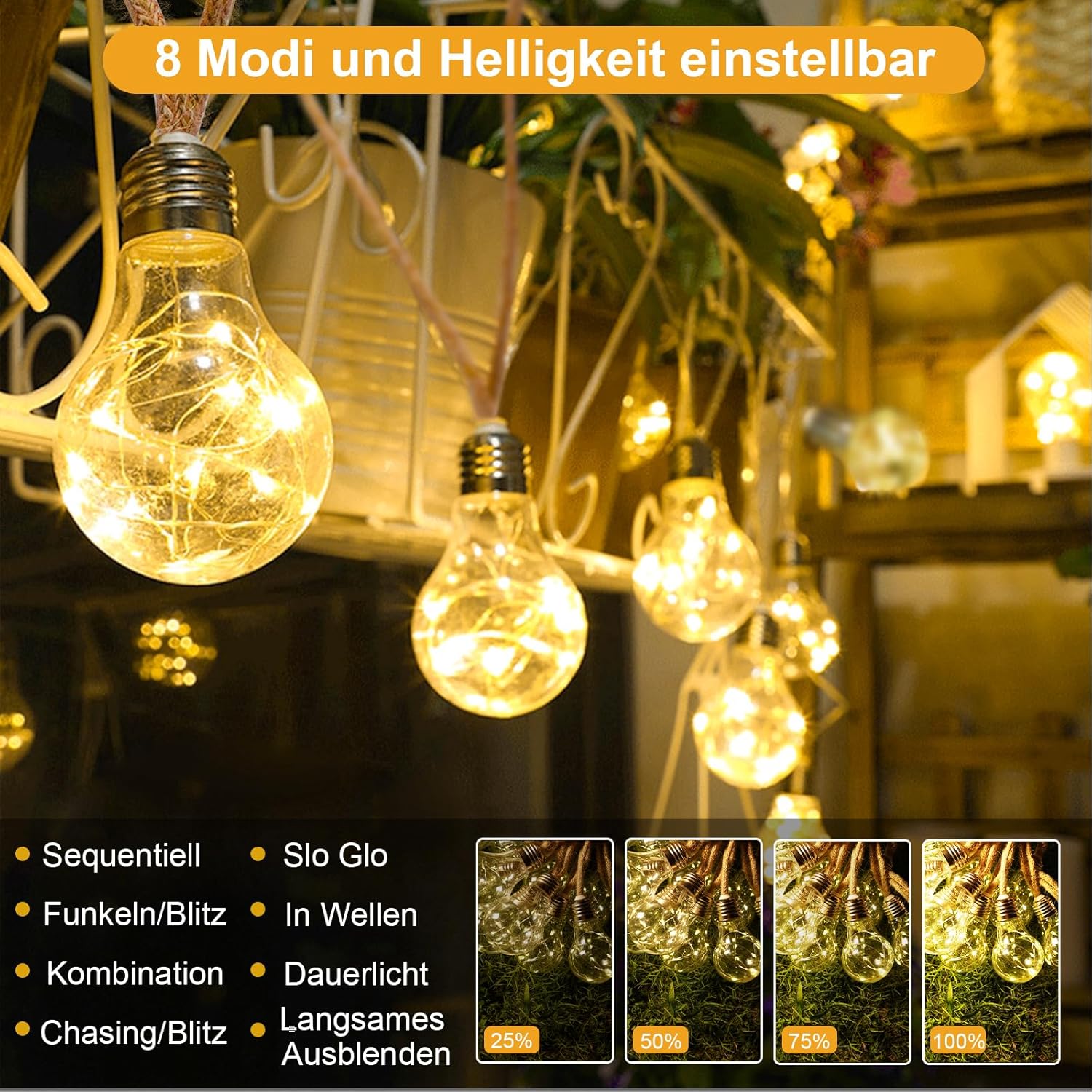 Thumbnail 1 de Goffii Solar Lichterkette Außen 12,5 m