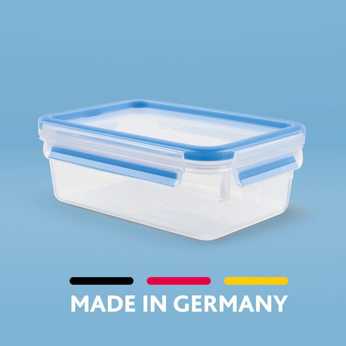 Detalle de EMSA Clip & Close Frischhaltedose rund 1,1 L mit Deckel – Made in Germany, 100% dicht, spülmaschinenfest