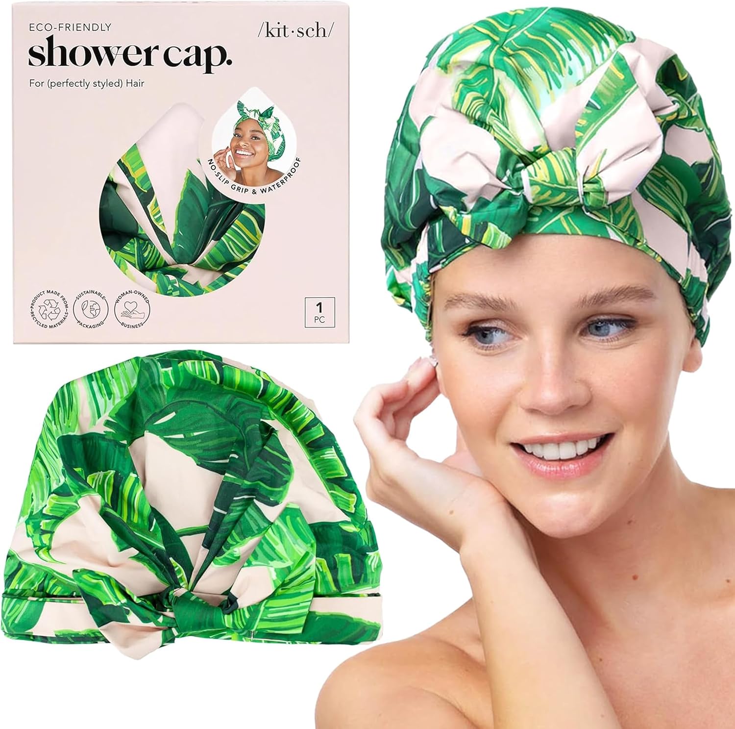 Detalle de Kitsch Gorros de Ducha Lujo Impermeables