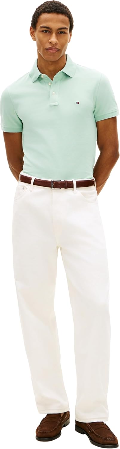 Detalle de Tommy Hilfiger Herren Poloshirt Kurzarm 1985 Slim Fit