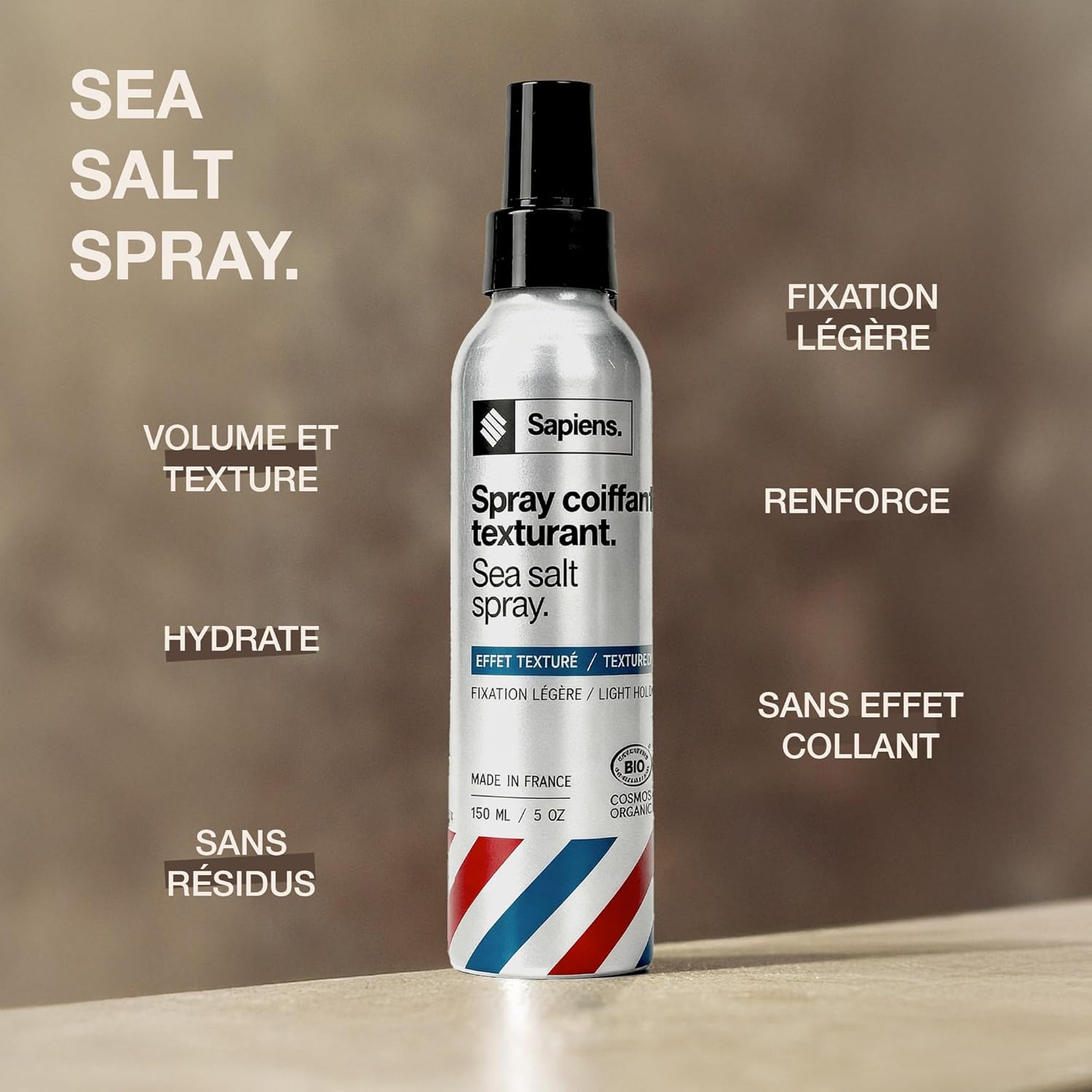 Thumbnail 6 de Sapiens Sea Salt Spray – Spray Eau de Mer Bio pour Cheveux en France : Texture, Volume et Finition Marine
