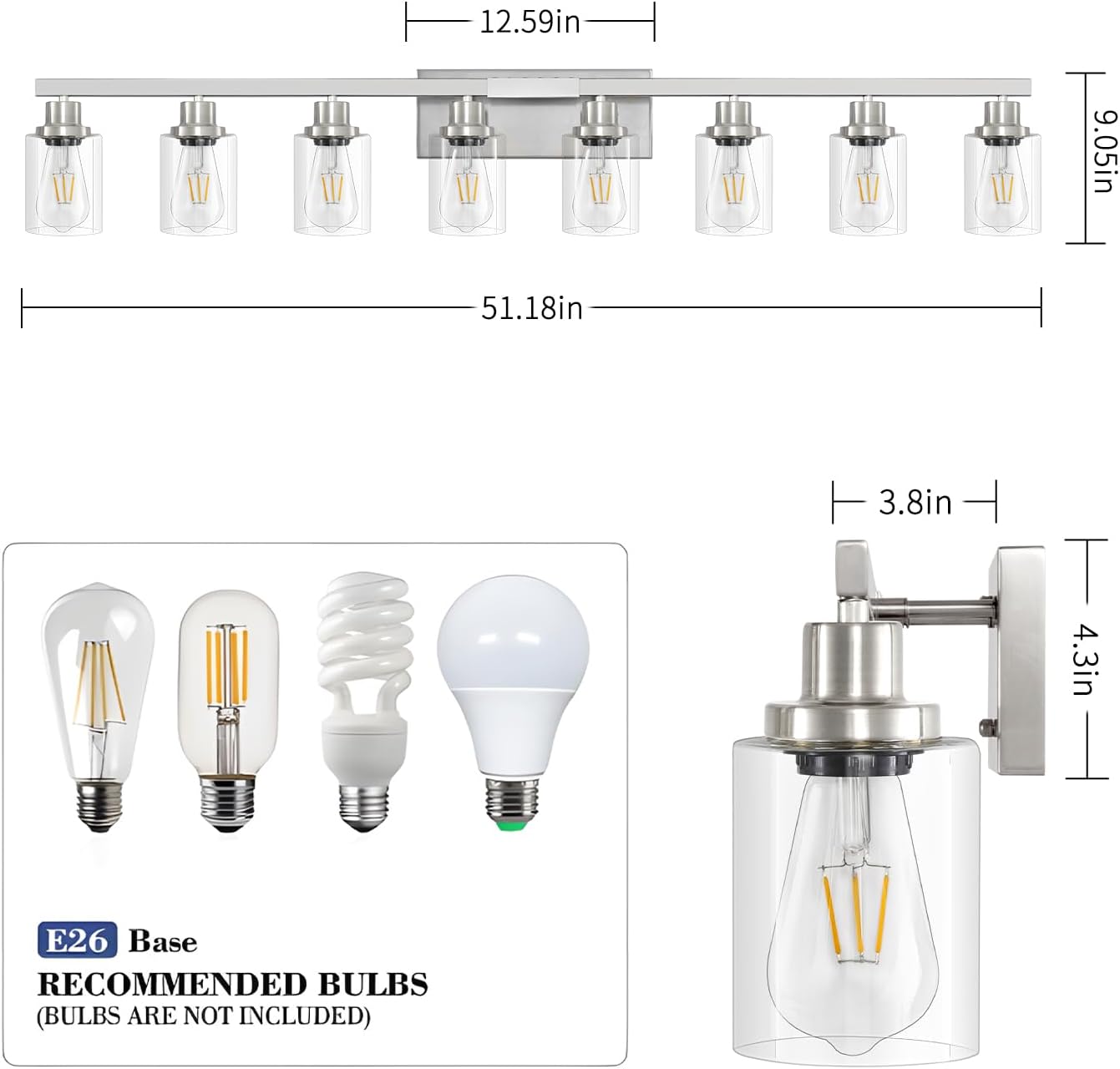 Detalle de DIKAIDA 8-Light Vanity Light