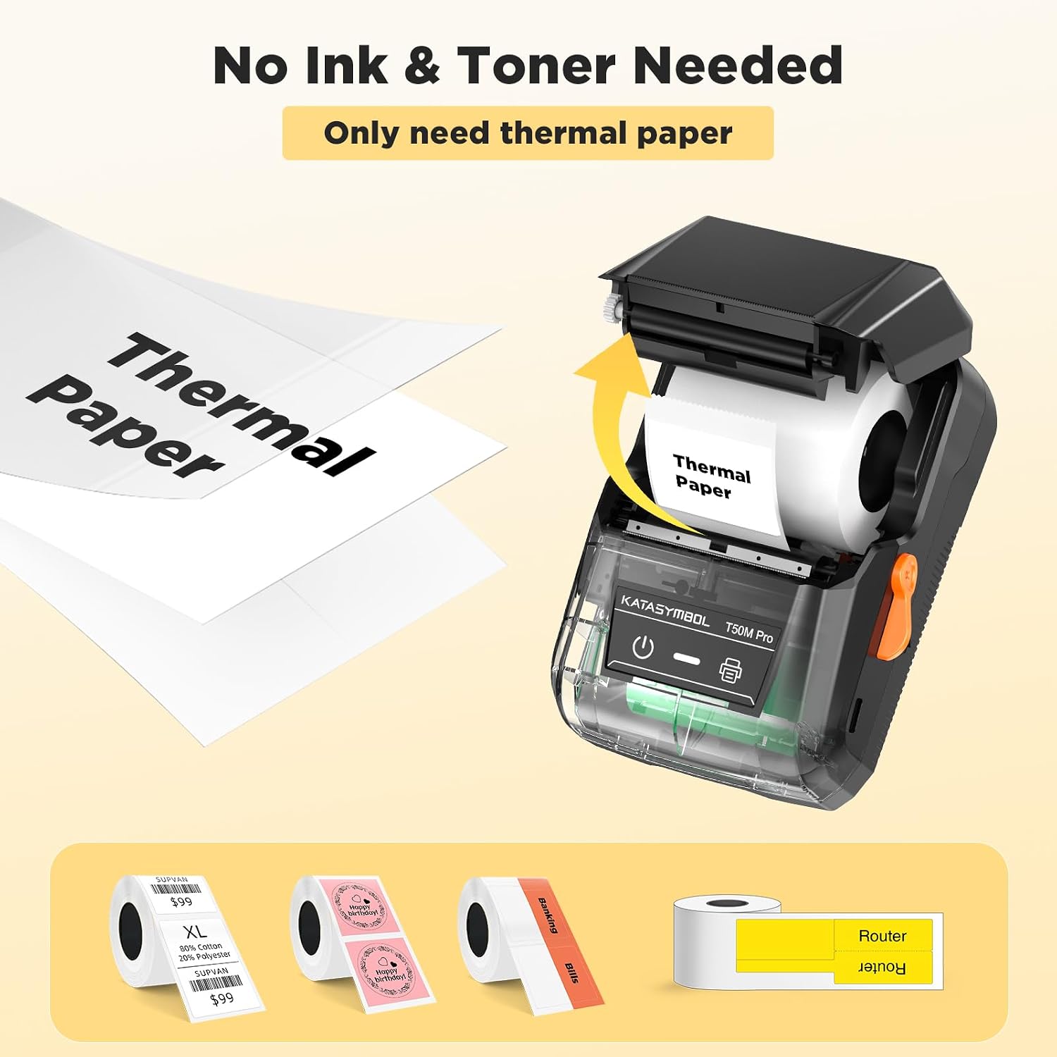 Thumbnail 6 de SUPVAN T50M Pro Bluetooth Label Maker: Inkless, App-Driven Labeling for Home and Small Business