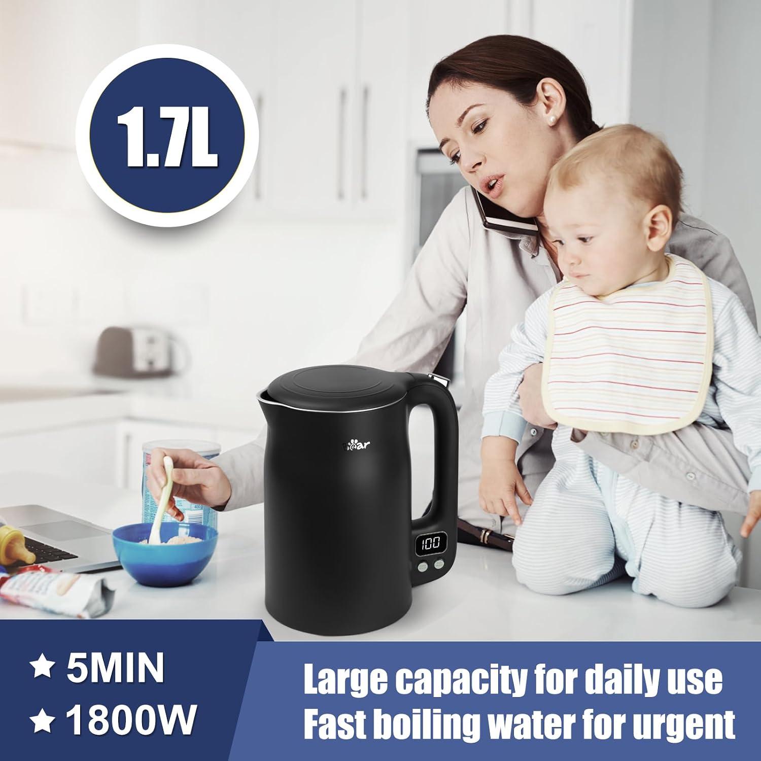 Thumbnail 5 de Bear Electric Kettle 1.7L, 12 Temp Control