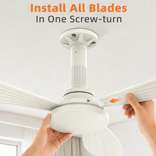 Detalle de Hisummer Ventilateur Plafond 91 cm avec Lumière et Montage Rapide en 3 Étapes