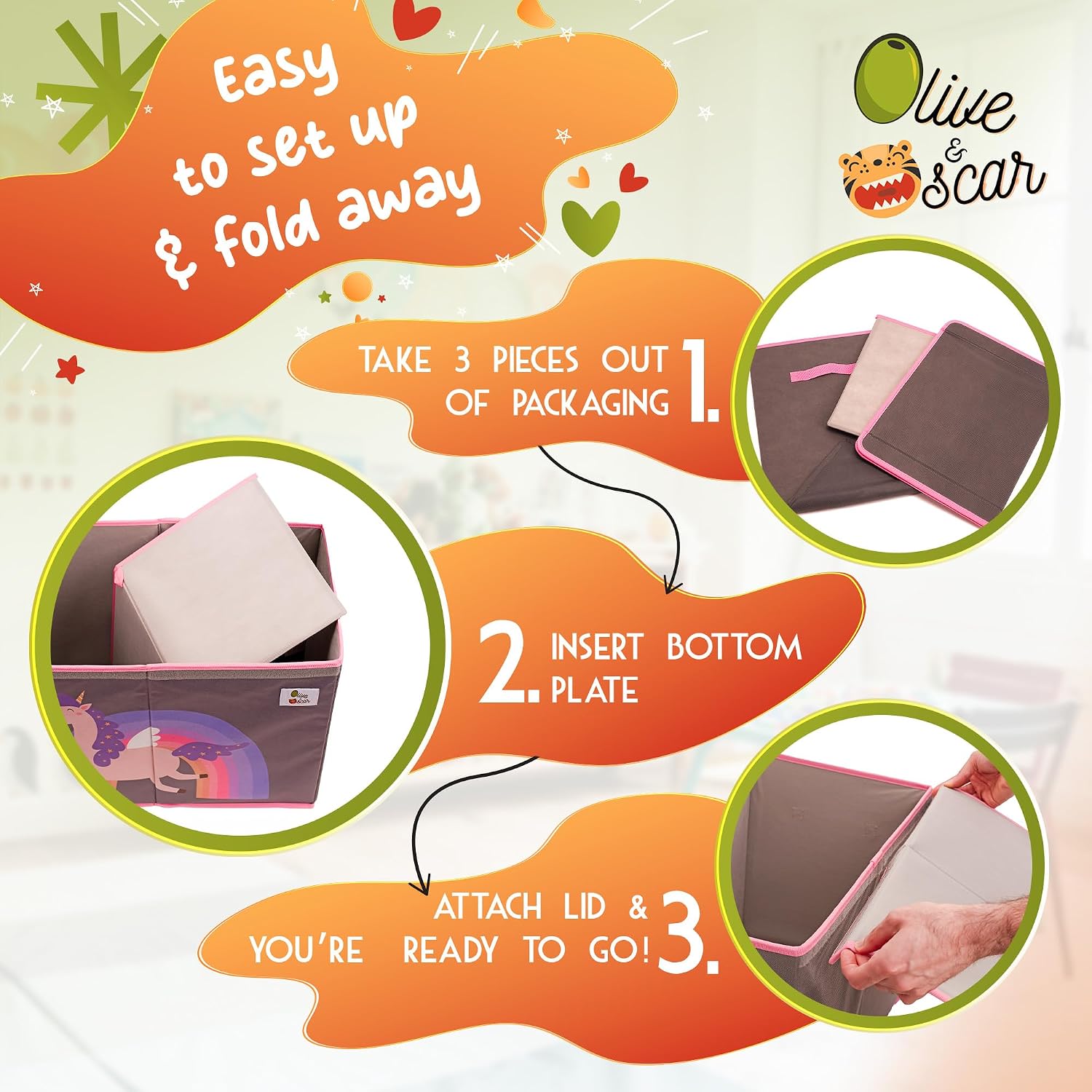 Thumbnail 6 de OLIVE&OSCAR 80L Toy Box Pink Unicorn
