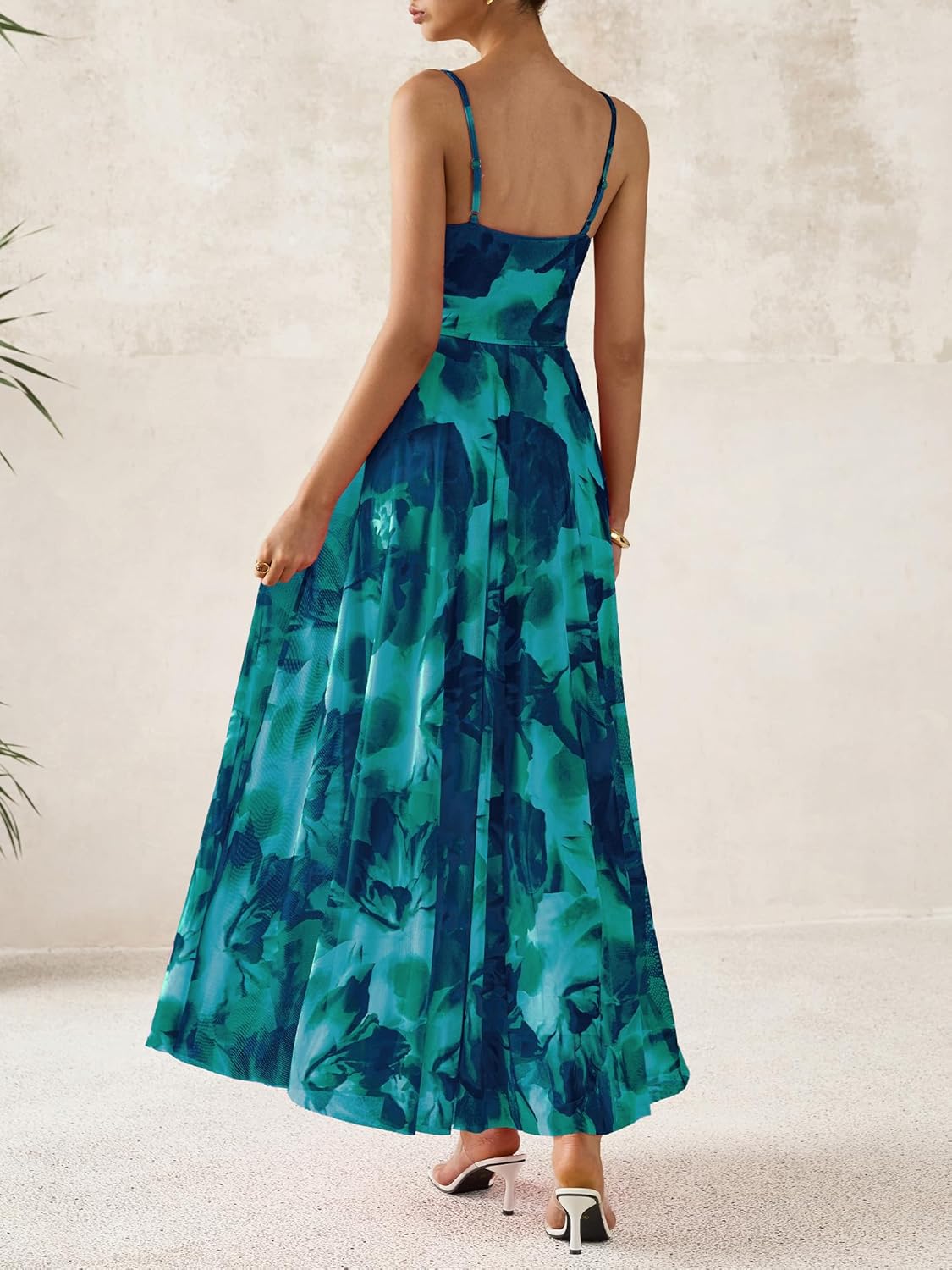 Thumbnail 2 de BTFBM Women Summer Floral Maxi Dress with Cowl Neck and Spaghetti Straps
