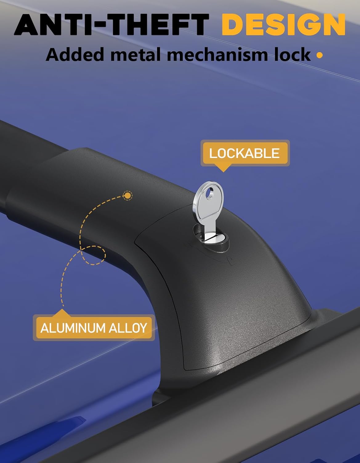 Thumbnail 2 de Tuyoung 300lbs All Aluminum Roof Rack Cross Bars for GMC Acadia (2017–2023) with Lockable Rails
