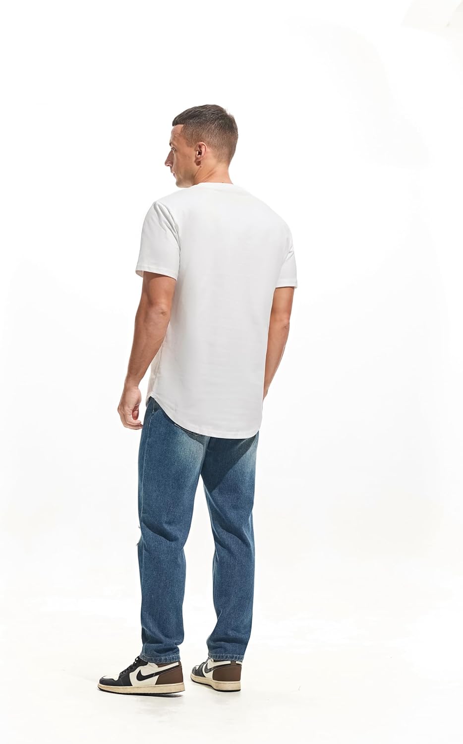 Thumbnail 1 de VEIISAR Herren Longline T-Shirt aus 100% Baumwolle – Heavy-Duty Preshrunk