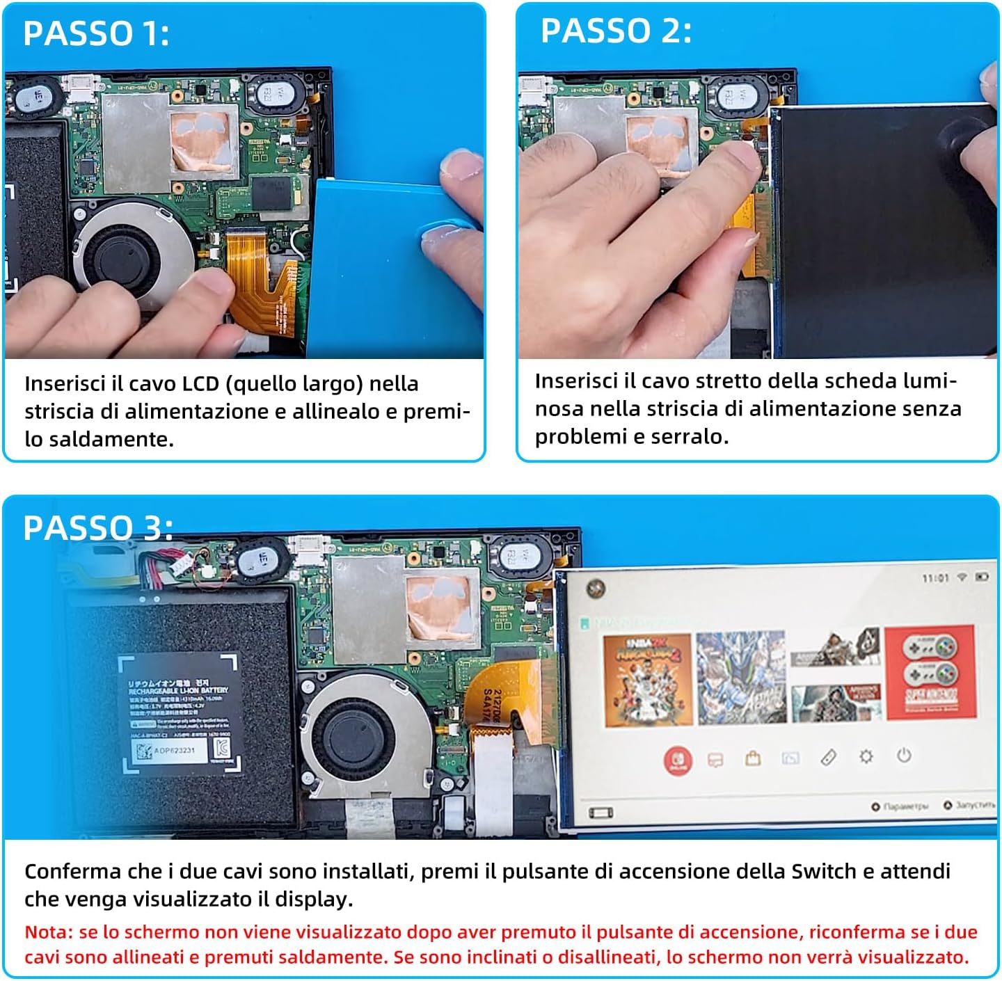 Detalle de Wigearss Schermo LCD di Ricambio per Nintendo Switch – TFT di qualità premium