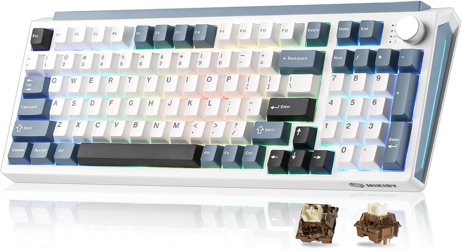 Detalle de MIKIBY K98 Wireless Mechanical Keyboard, Tri-Mode, Hot-Swappable RGB