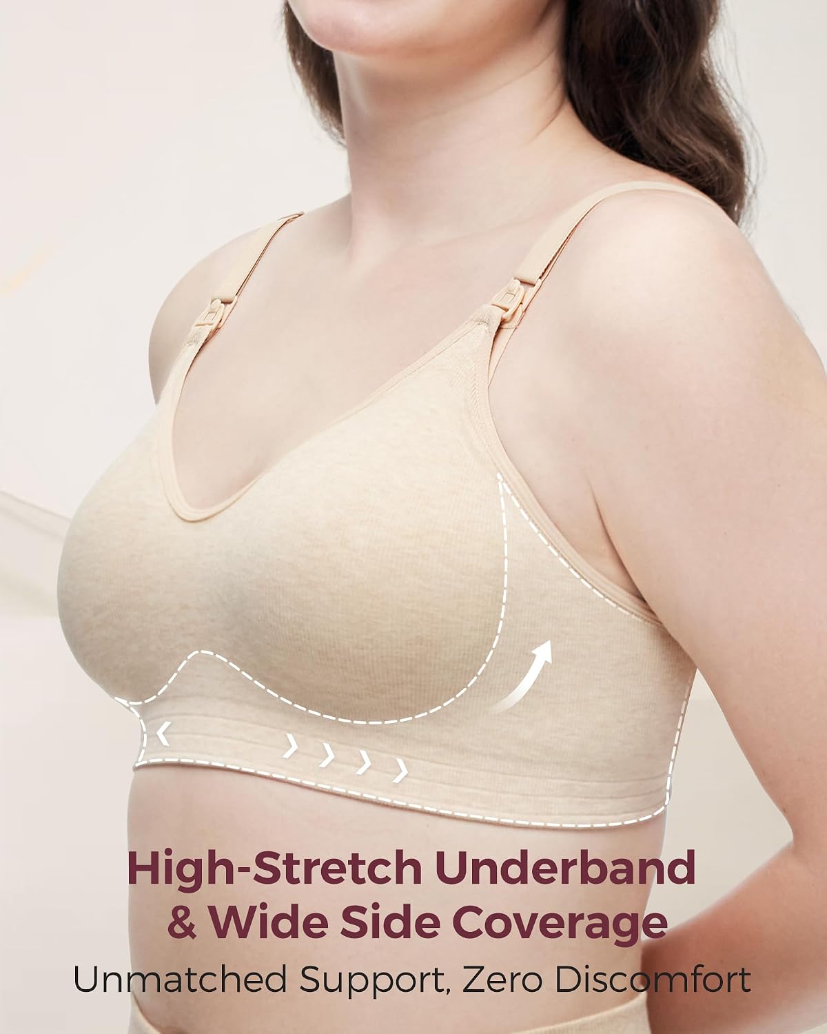 Detalle 2 de Momcozy Nursing Bra Soft U.S. Cotton Seamless 🤱