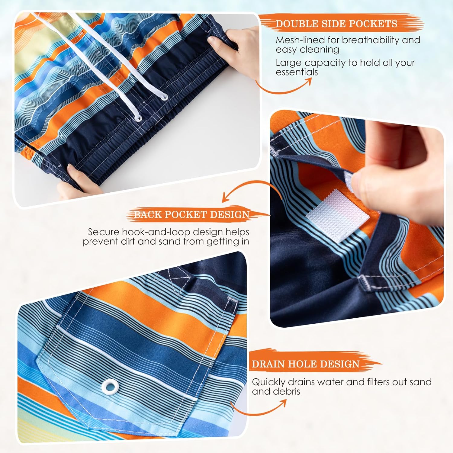 Detalle de Todbiccz Boys Swim Trunks 3 Pack: Quick-Dry, UPF 50+ Protection