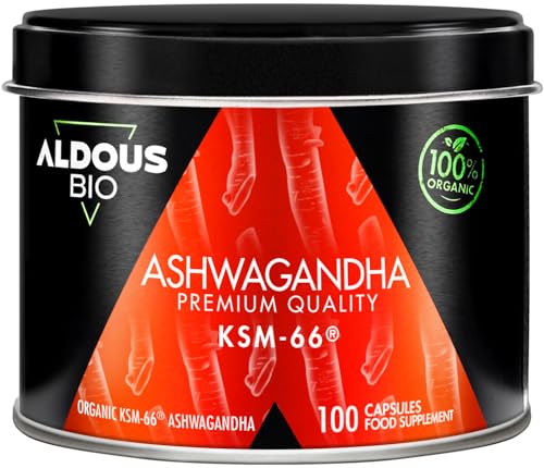 Detalle de Ashwagandha KSM-66® Ecológica de Aldous Bio — 600 mg por cápsula, 100 días, sin aditivos ni plástico