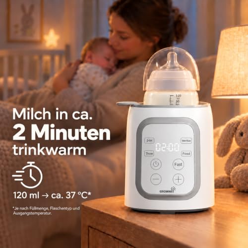 Detalle 2 de GROWNSY Flaschenwärmer für Babyflaschen mit 1-°C-Regelung und Wasserbad