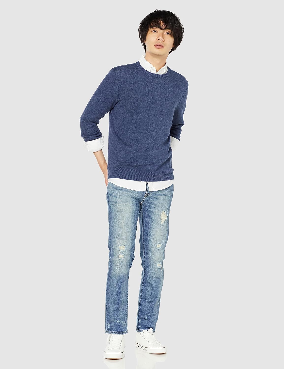 Thumbnail 1 de Amazon Essentials Men's Long-Sleeve Crewneck Jumper (100% Cotton) – Regular Fit