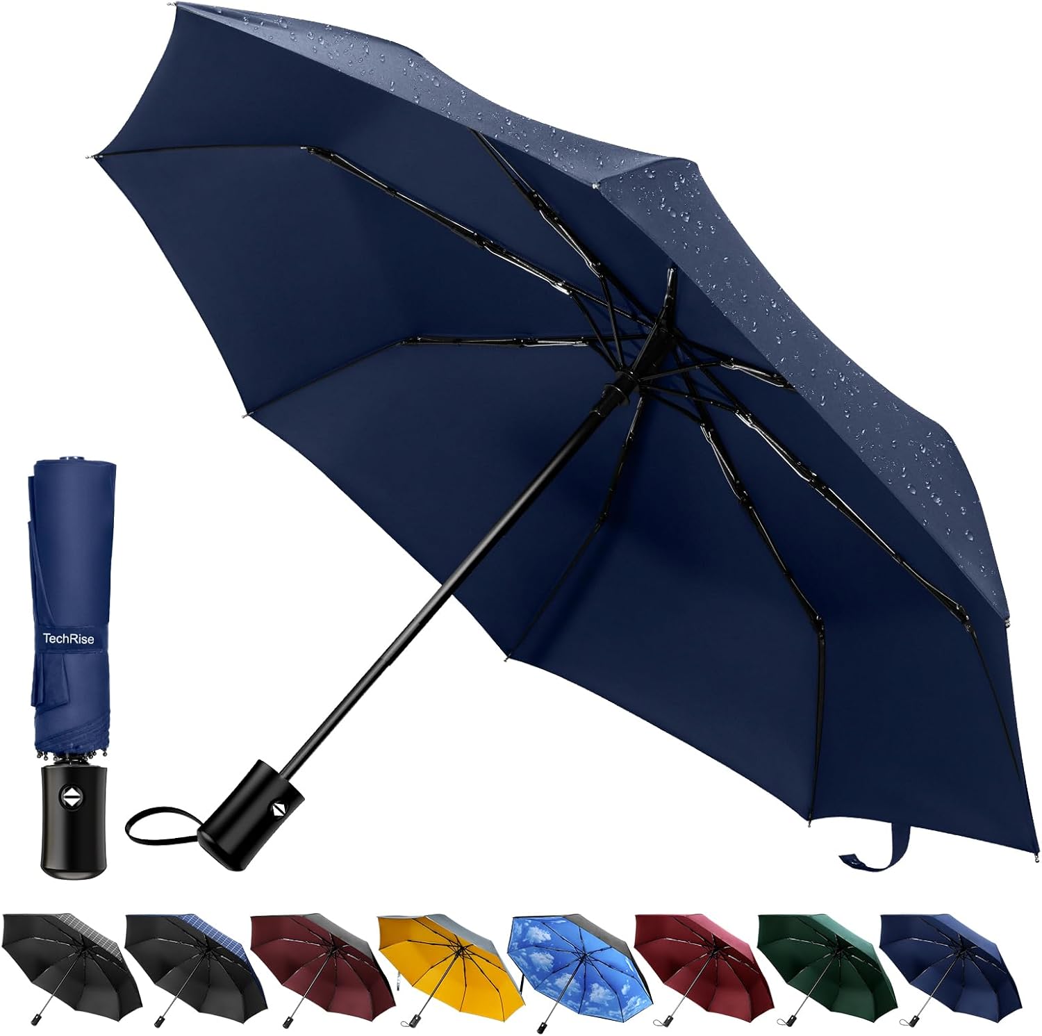 Thumbnail 6 de TechRise Ombrello Pieghevole antivento con 8 stecche ☂️