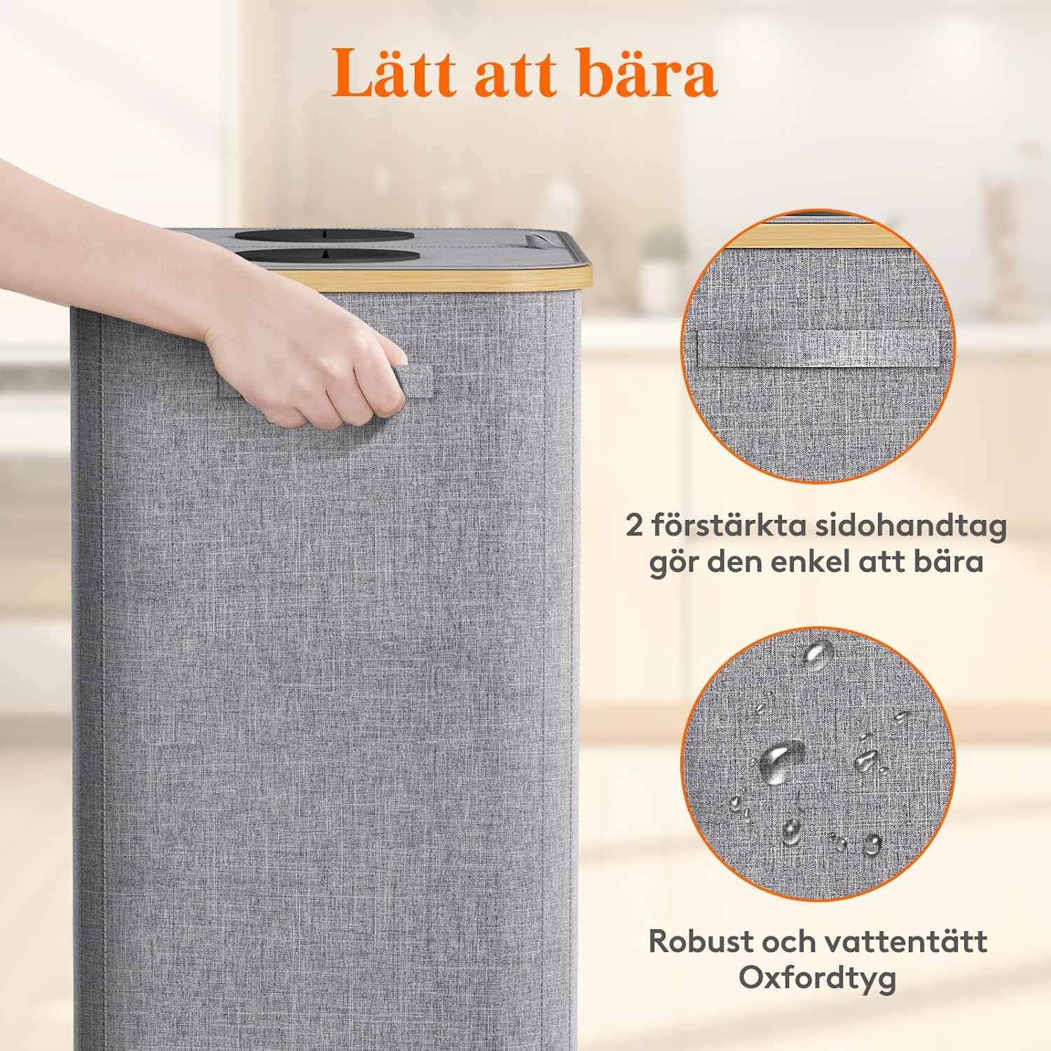 Thumbnail 6 de Lifewit flaskinsamlare 150 l med lock, två fack och hopfällbar design