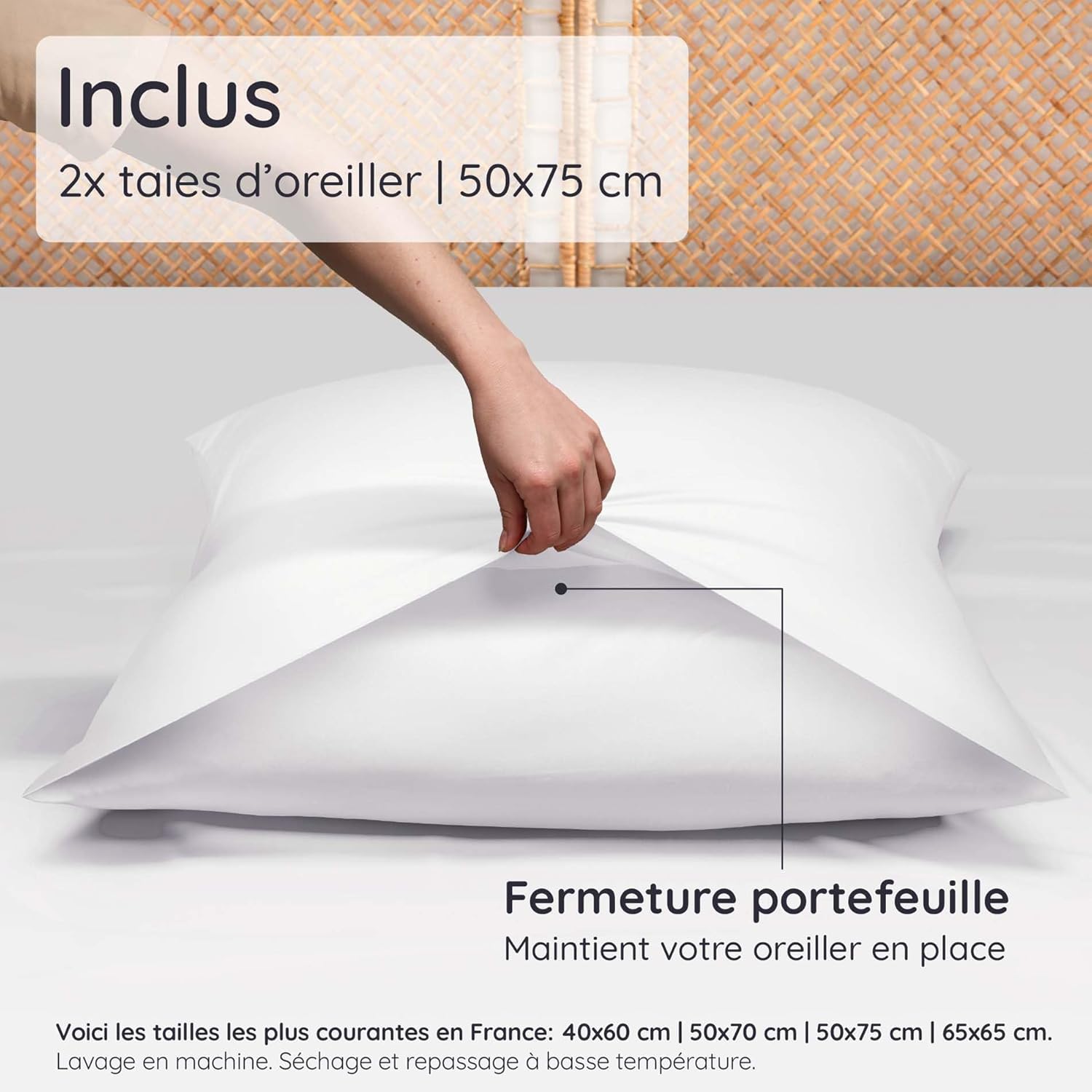Thumbnail 1 de Bambaw Taie Oreiller 50x75 Bambou – Lot de 2, drap rafraîchissant et hypoallergénique