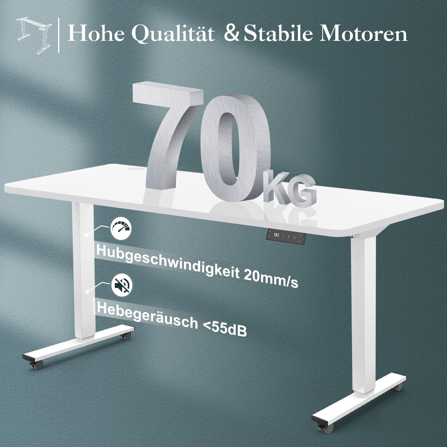 Detalle 2 de JUMMICO Höhenverstellbares Tischgestell 72–118 cm