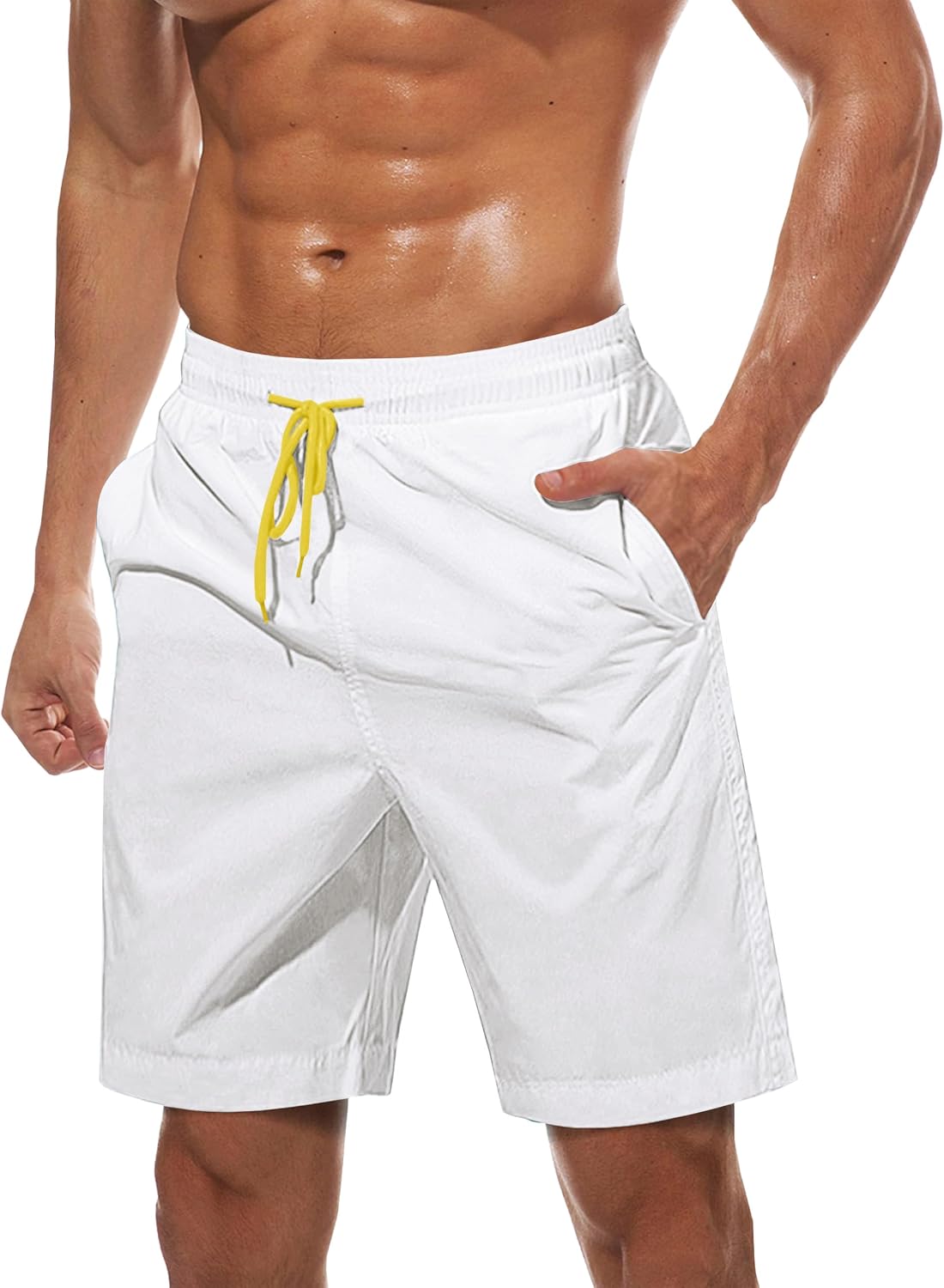 TACVASEN Men's Swim Short with Mesh Lining: Quick-Dry Beach Trunks with Pockets