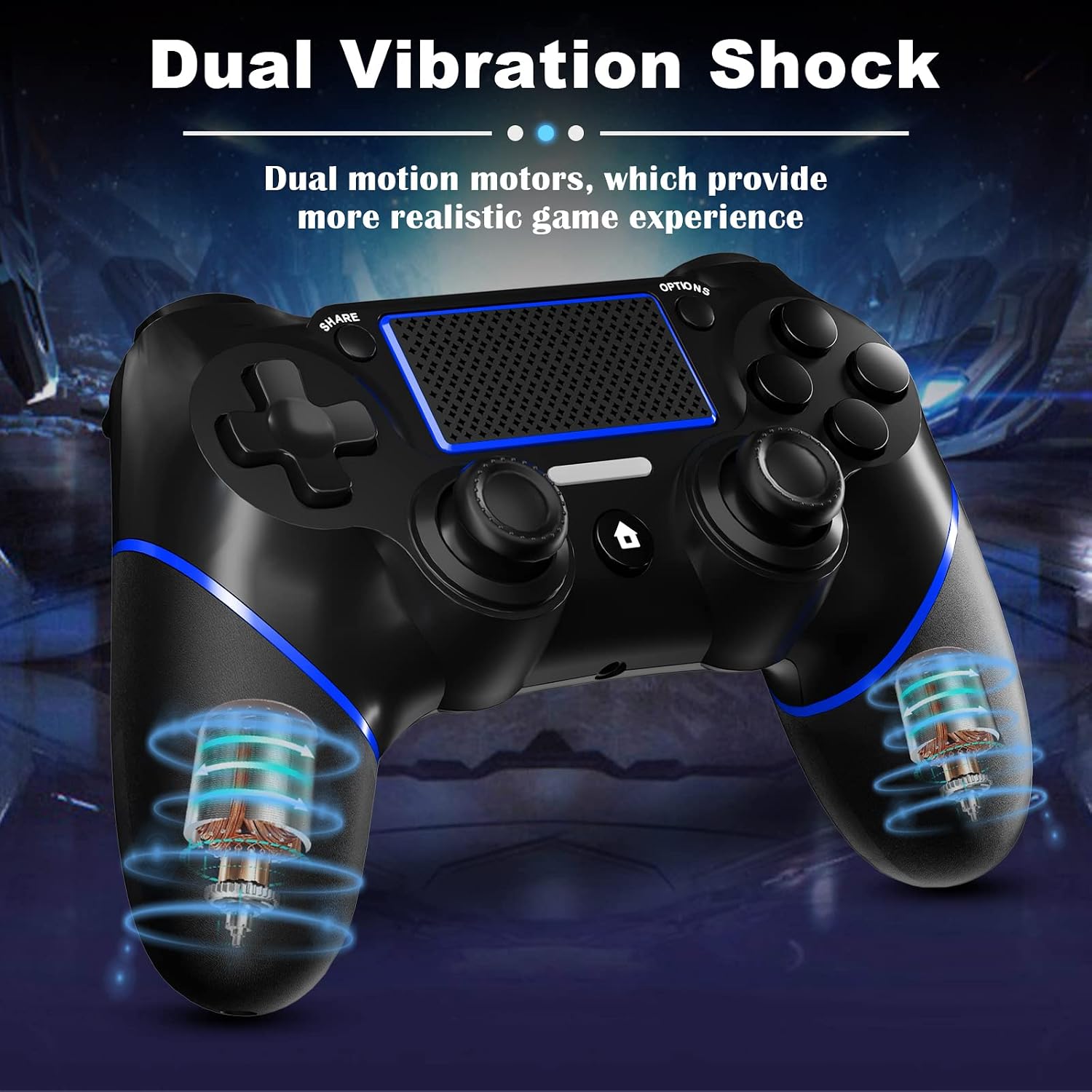 Detalle 2 de CHEREEKI Wireless Controller PS4 mit Gyro, 600 mAh