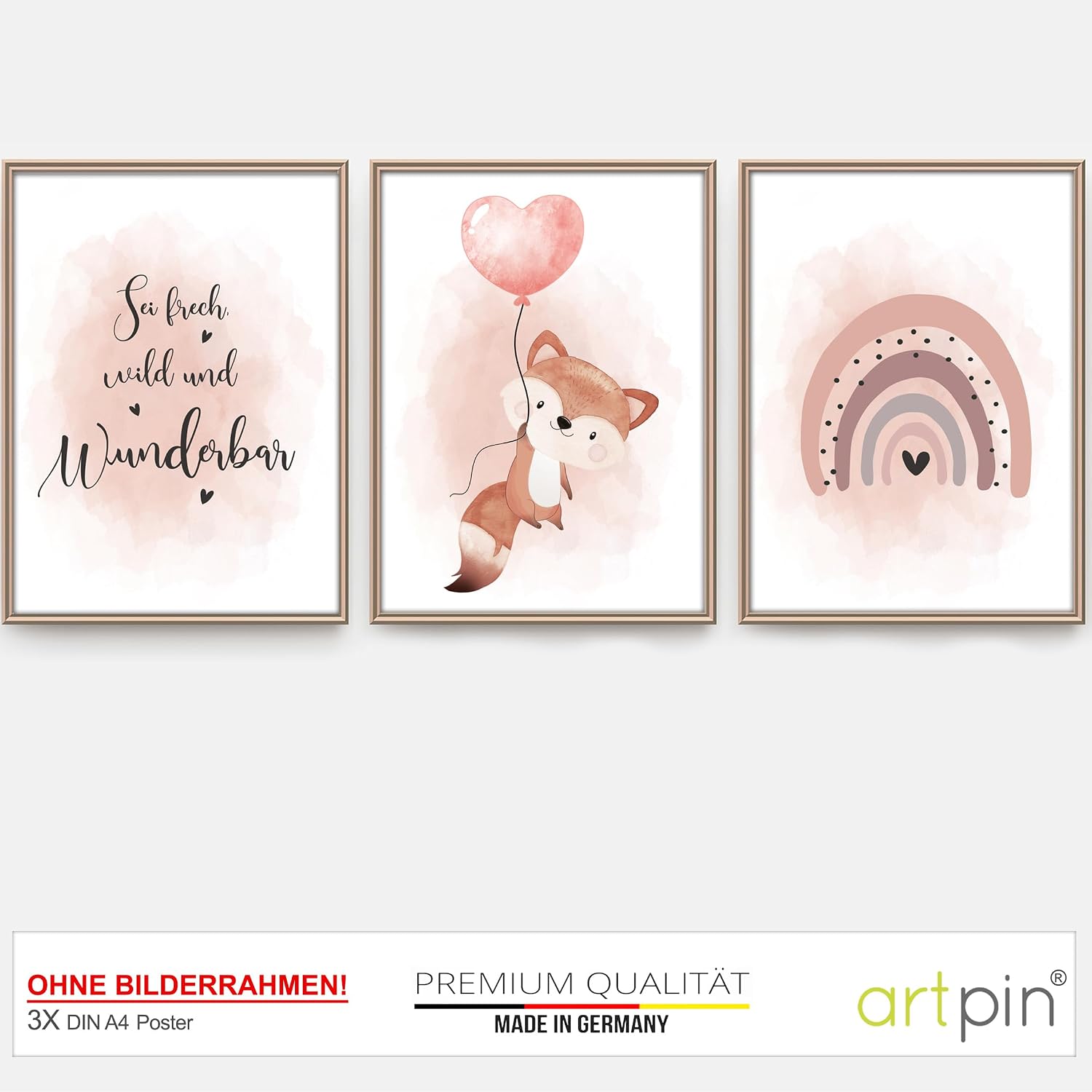 Detalle de artpin® Poster Kinderzimmer 3er Set 🖼