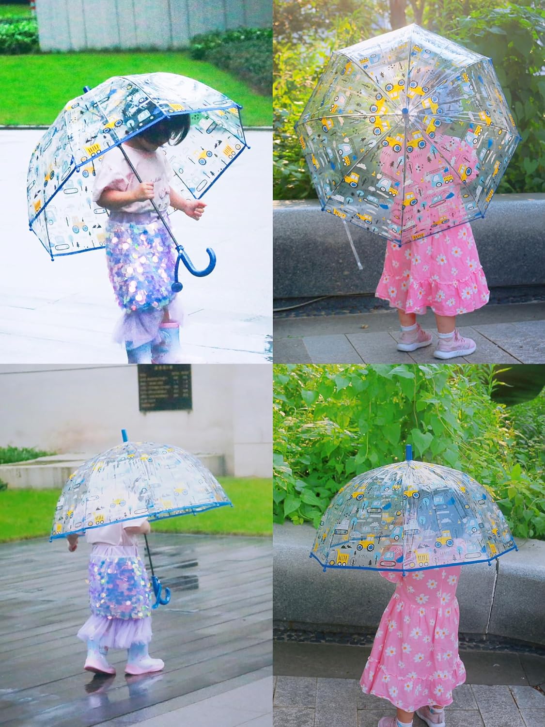 Detalle de Kids Clear Bubble Umbrella: Transparent Canopy for Safe, Easy Walking