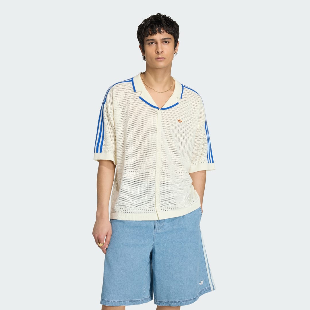 Detalle de Adidas Camisa de Punto Resorte – Blanca