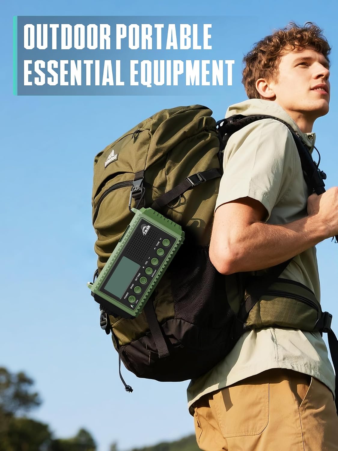 Detalle 1 de ROCAM 1009UItra Emergency Radio, 12,000 mAh, Solar, Crank and USB-C