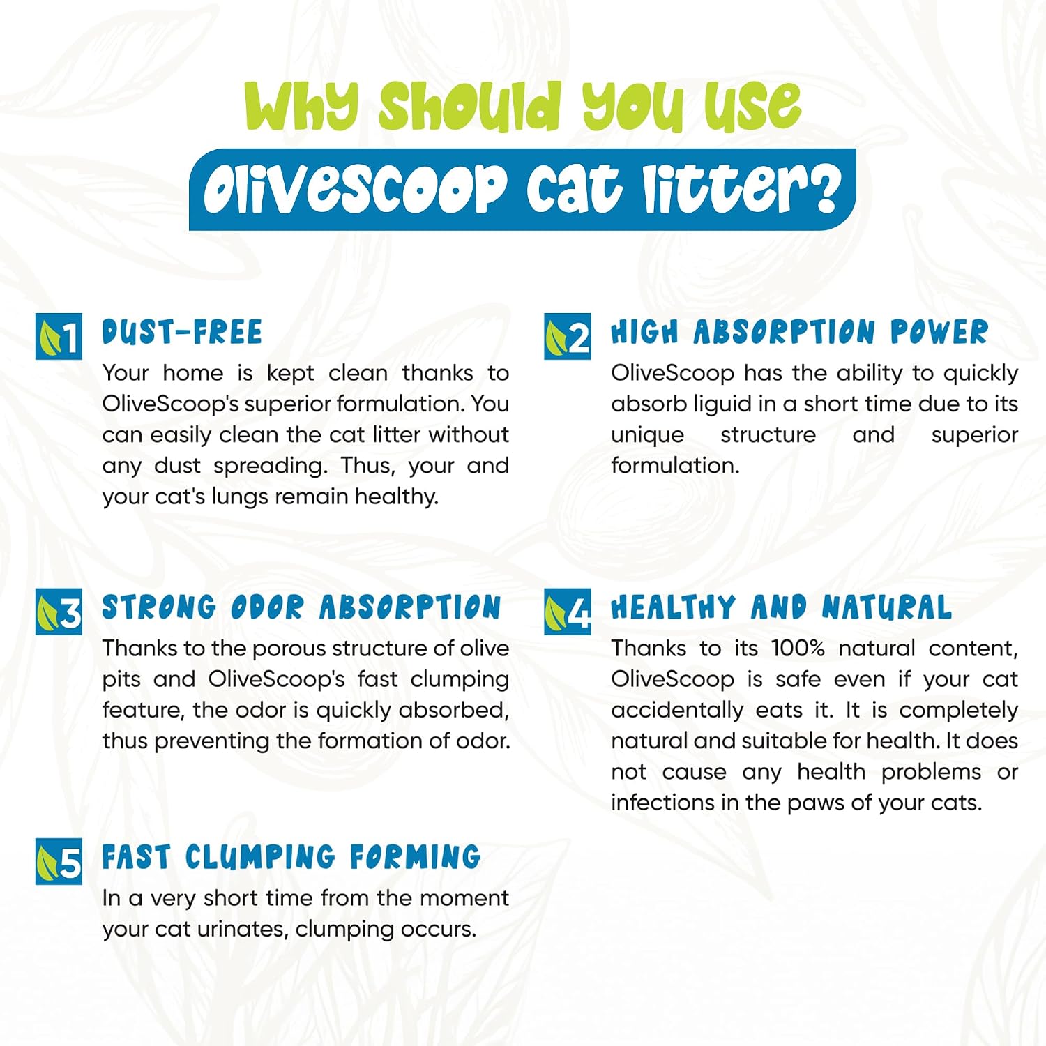 Thumbnail 5 de OLIVE SCOOP Natural Clumping Cat Litter 6kg