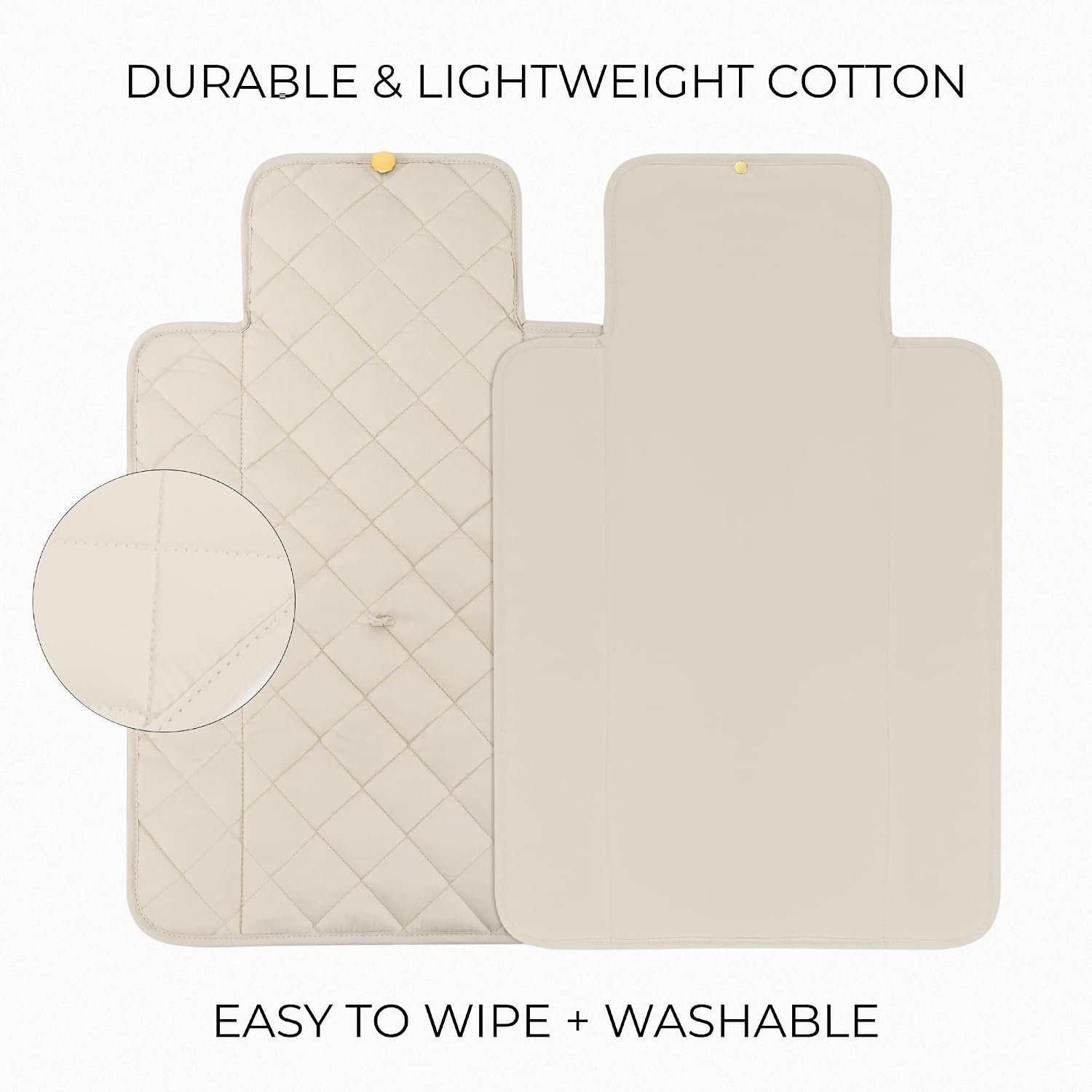 Detalle 1 de ZICOTO Portable Diaper Changing Pad, Cotton, Foldable, Beige