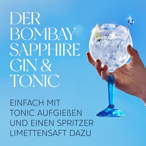 Detalle de Bombay Sapphire London Dry Gin – Dampfinfusion mit 10 handverlesenen Botanicals, 40% vol., 700 ml