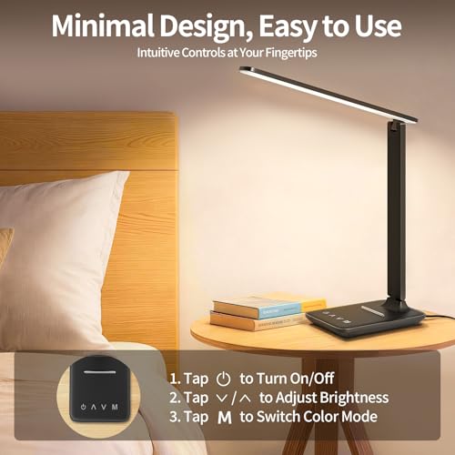 Detalle de UPXNBOR LED Desk Lamp: Eye-Caring, Adjustable Office Reading Light