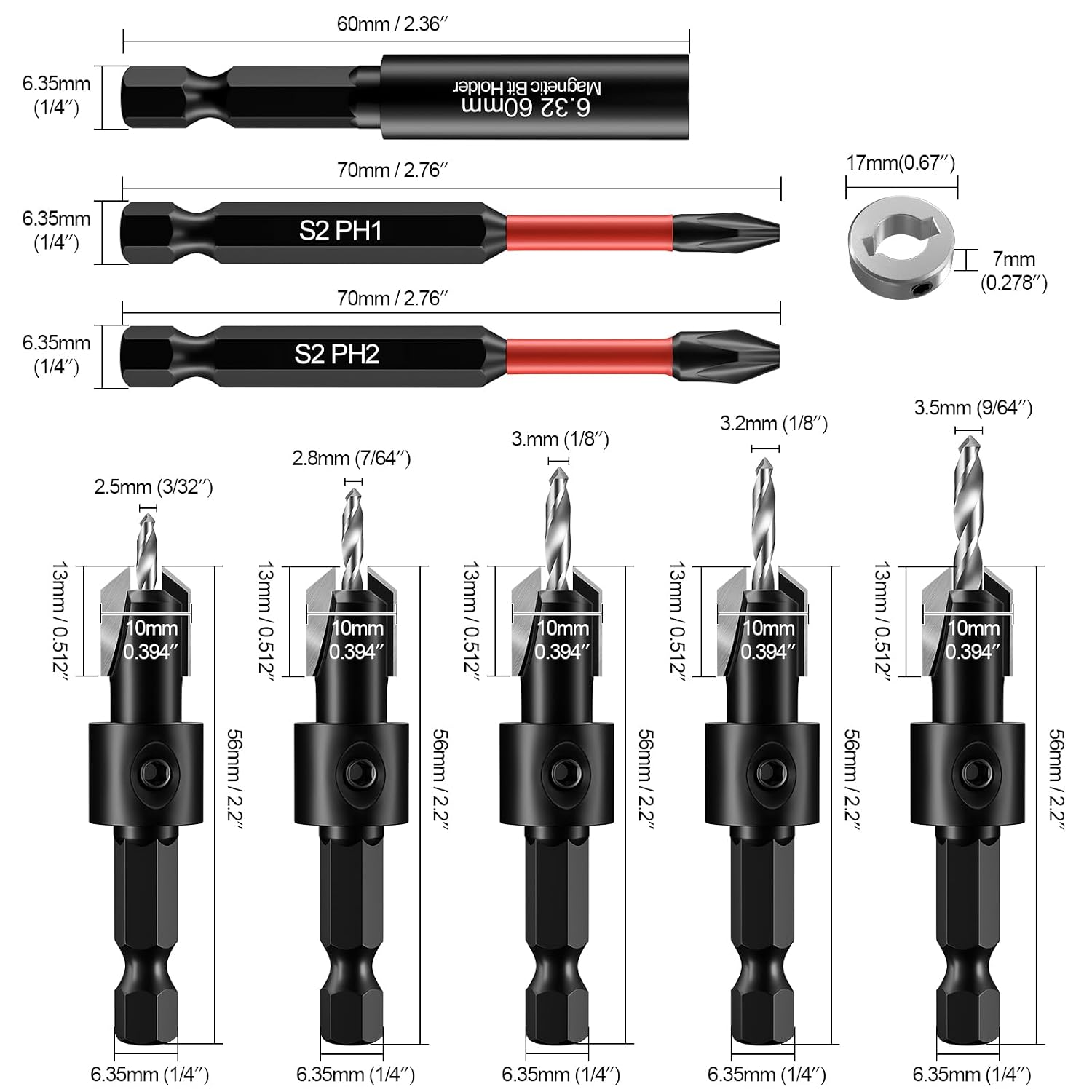 Detalle 2 de Lytool Hex Countersink Drill Bit Set 6.35mm ๐